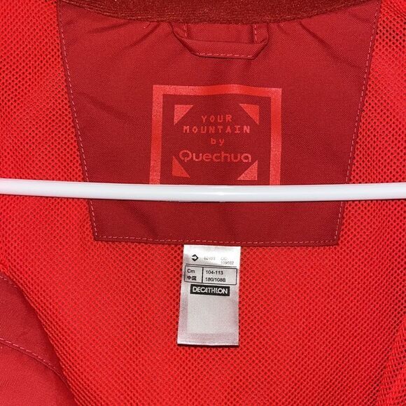 Quechua Decathalon red orange men’s hooded hiking trail waterproof jacket XL - Picture 3 of 9